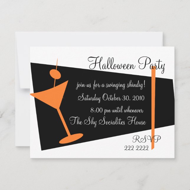 Convites Hora de Hallween Martini (Frente)