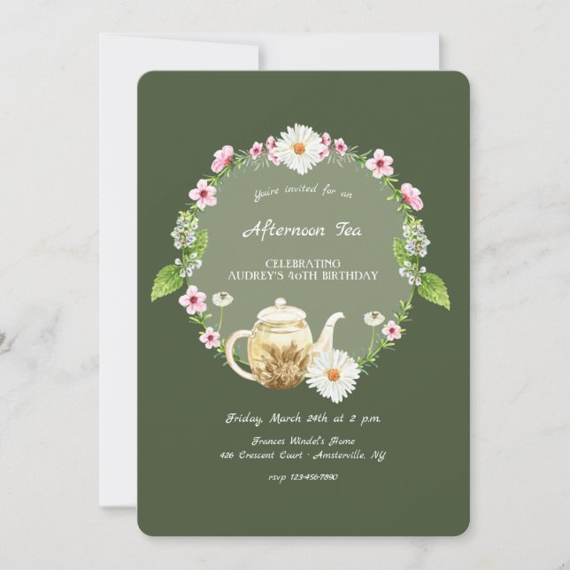 Convites Hora do Chá (Frente)