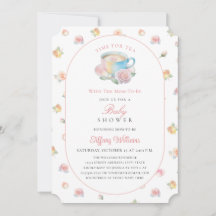 Hora do Chá Chuveirinho de Bebê Floral Rosa Elegan