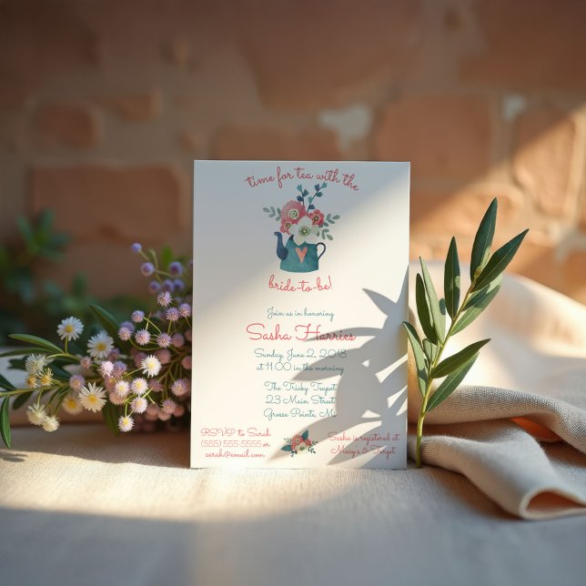 Convites Hora do Chá com a Noiva!  Chá (Criador carregado)