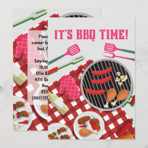 Convites Hora do CHURRASCO, Bolachas de Churrasco de Verão