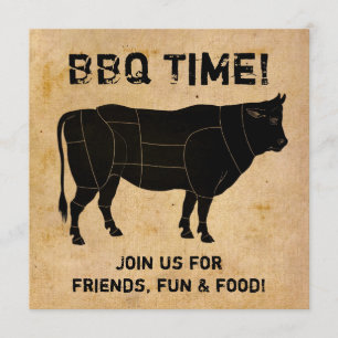 Convites Hora do CHURRASCO! (fundo de papel em apuros)