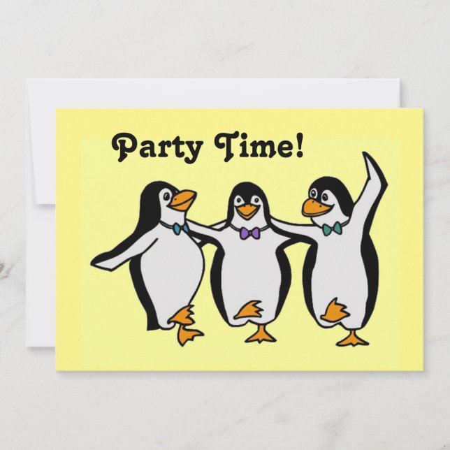 Convites Hora do Festa dos Pinguins Dançantes! (Frente)