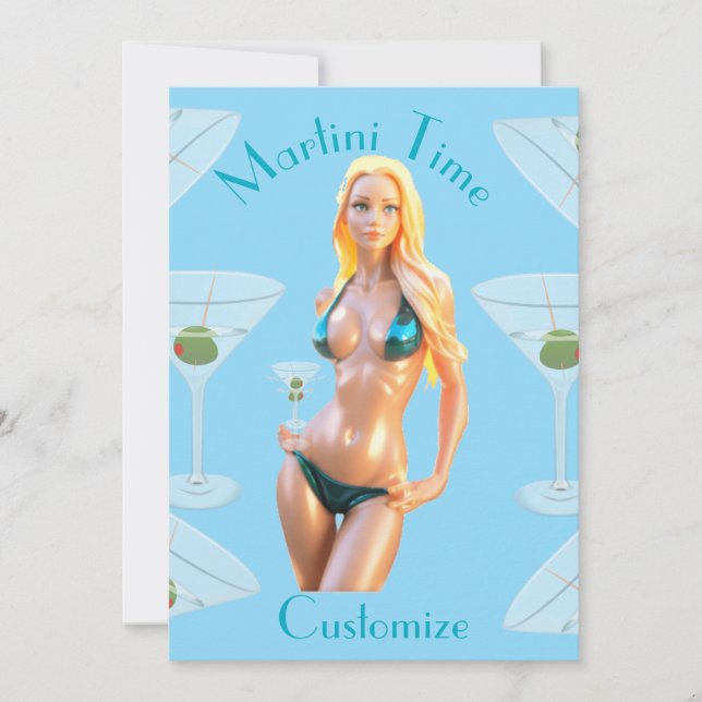 Convites Hora do Martini Babe do Thunder_Cove  (Frente)