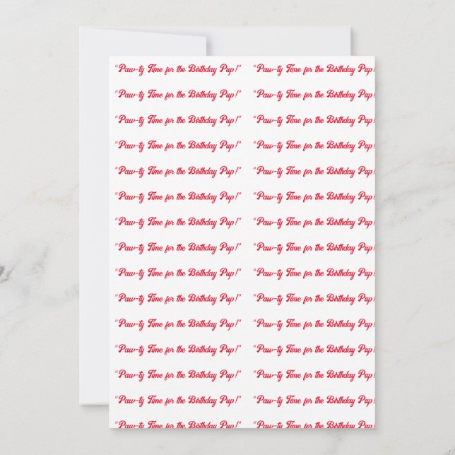 Convites "Hora do Pau para o Pup de aniversário!" (Verso)