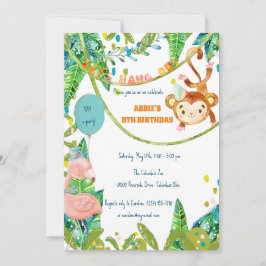 Convites Hora do Pequeno Macaco Tropical