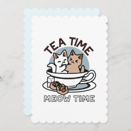 Convites Hora do Tea Meow - Design de Gato e Chá