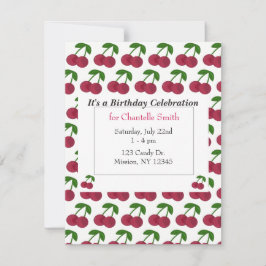 Convites Horário de Verão Cerejas Aniversário