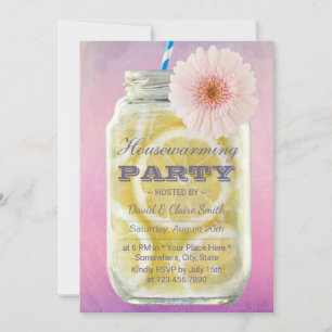 Convites Horário de Verão, Limonada, Mason Jar Watercolor