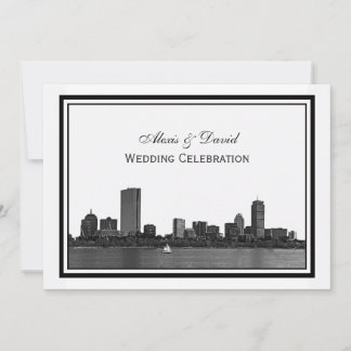 Convites Horizonte de Boston Gravado Moldura Casamento
