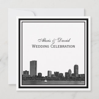 Convites Horizonte de Boston Gravado Quadro L Casamento