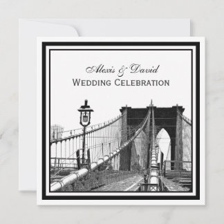 Convites Horizonte de NYC Ponte de Brooklyn #2 SQ Casamento