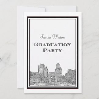 Convites Horizonte de NYC Washington Sq Gravado DIY Graduaç