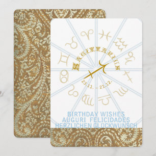 Convites HOROSCOPE ~ Aniversário Convidado - Sagitário