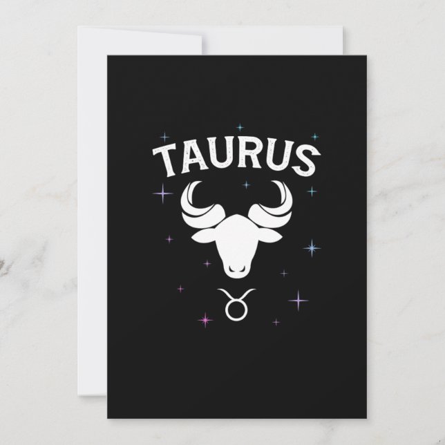 Convites Horoscope Taurus Símbolo Zodiac Sinal Figurino (Frente)