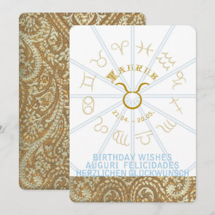 Convites HORROSCÓPIO ~ Aniversário Convidado - Taurus