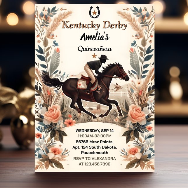 Convites Horse Cowboy Derby Party Western Quinceanera (Criador carregado)