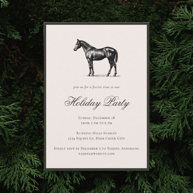 Convites Horse Plaid Festive Christmas Holiday Party (Criador carregado)