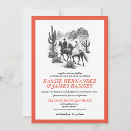 Convites Horseback Canyon Casal Wedding