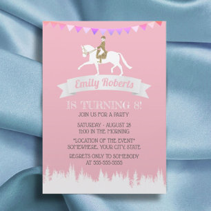 Convites Horseback Riding Horse Party Pink Girl Birday