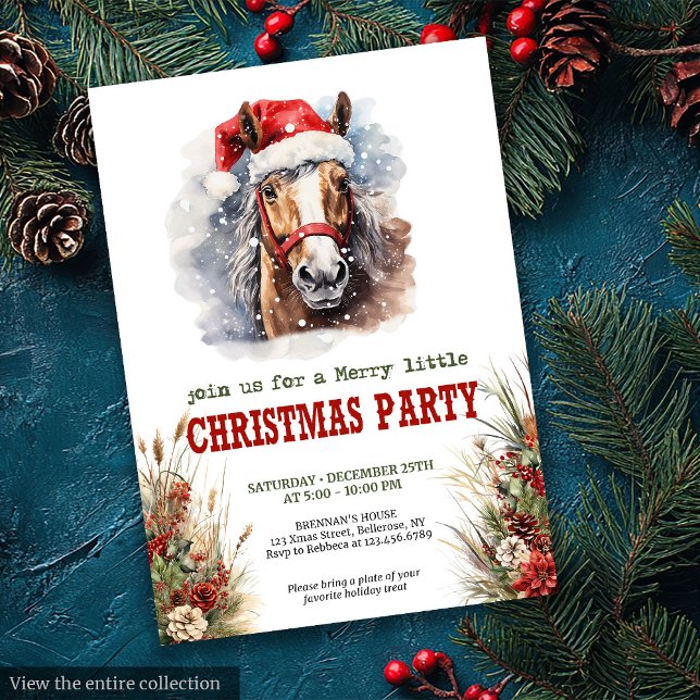 Convites Horses and lassos Christmas party printable invite (Horses and lassos Christmas party printable invite)