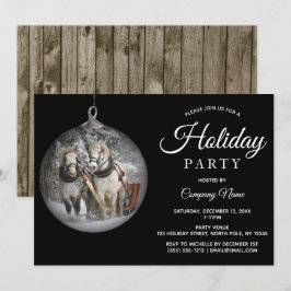 Convites Horses e Rustic Wood Corporate Holiday Party