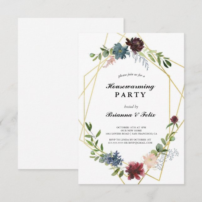 Convites horta Tropical Green Housearming Party (Frente/Verso)