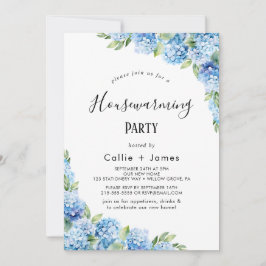 Convites Hortênsia Azul Elegante | Acolhimento na Nova Casa