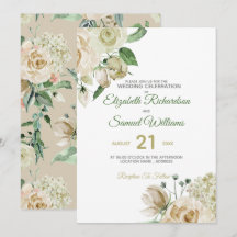 Hortênsia de Botão de Rosa Creme Aquarela Clássica