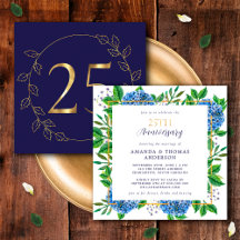 Hortênsia Dourada e Azul Aniversário de 25 Anos de