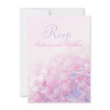 Hortênsia floral casamento formal RSVP rosa roxo