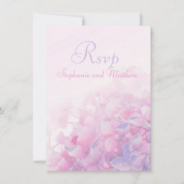 Convites Hortênsia floral casamento formal RSVP rosa roxo