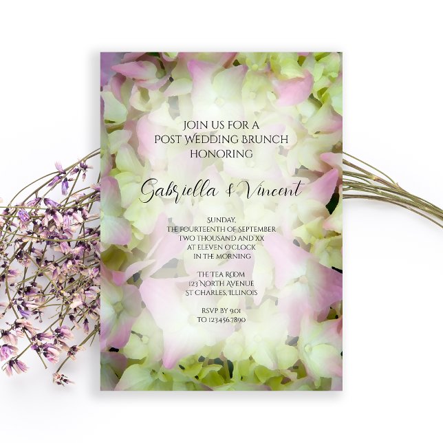 Convites Hortênsia Quase Rosa Brunch Pós-Casamento (Criador carregado)