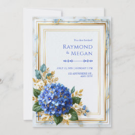 Convites Hortênsia Safira Dourada Romance Casamento