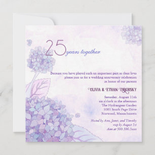 Convites Hortênsias 25º Aniversário de Bodas de Prata