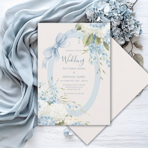 Convites Hortênsias Azuis Brancas Casamento Vintage Elegant
