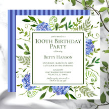 Hortênsias Azuis de Aniversário de 100 anos