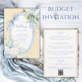 Convites Hortênsias Azuis e Brancas Casamento Elegante e Ec