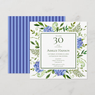 Convites Hortênsias Azuis para 30º Aniversário