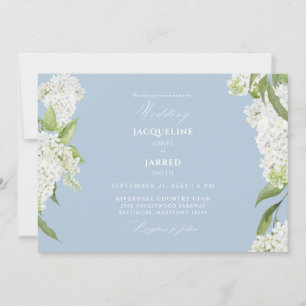 Convites Hortênsias Brancas Azul Céu Casamento II