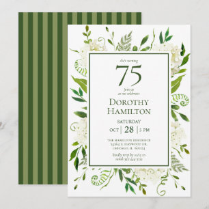 Convites Hortênsias Brancas para 75º Aniversário