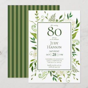Convites Hortênsias Brancas para 80º Aniversário