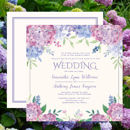 Convites Hortênsias Pastel - Casamento Floral