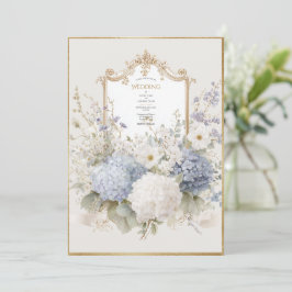 Convites Hortênsias Roxas Elegantes Casamento Vintage