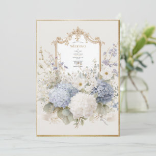 Convites Hortênsias Roxas Elegantes Casamento Vintage