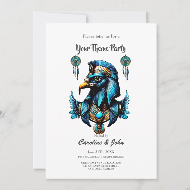 Convites Horus, o deus do falcão egípcio. (Frente)