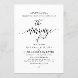 Convites Hospedagem de pais,Caligrafia negra moderna, Casam