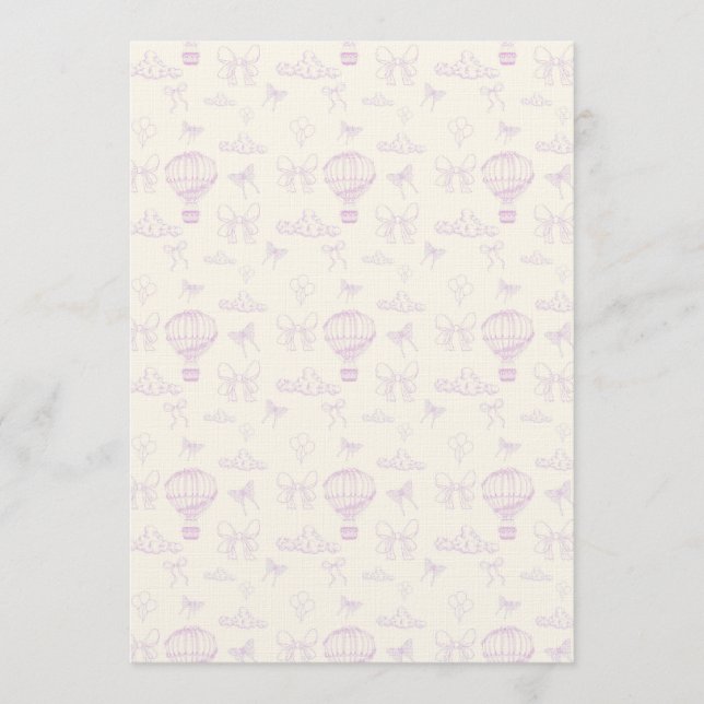Convites Hot Air-Balloon And Bows Seamless Pattern (Frente)