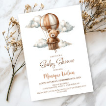 Hot Air Balloon Teddy Bear Baby Shower