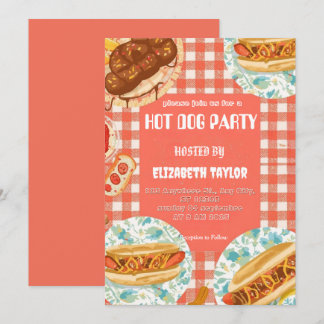 Convites Hot Dog Party Invitation – Fun Food Celebration